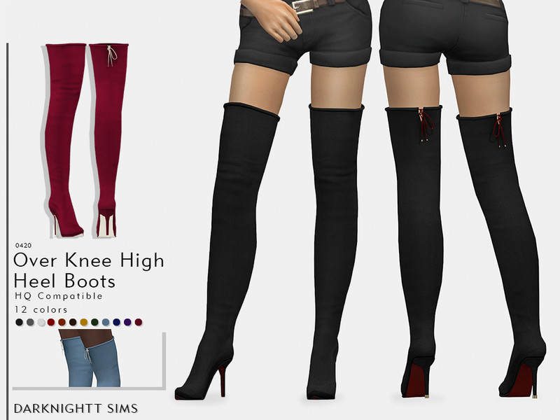 Over Knee High Heel Boots The Sims 4 Catalog