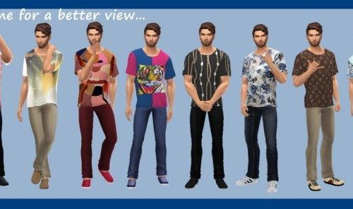 OVERSIZED TEE & PANTS at Sims4Sue
