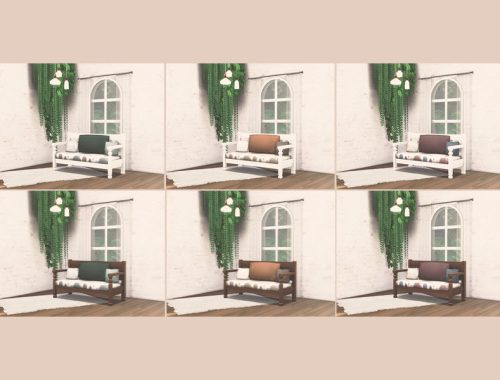 Painted Cute Mahogany Bench Recolor