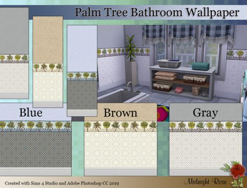 Palm Tree border bathroom wallpaper