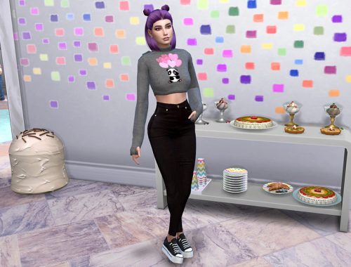 Panda Love Crop Top Hoodie (Mesh Required)
