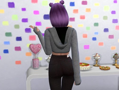 Panda Love Crop Top Hoodie (Mesh Required)
