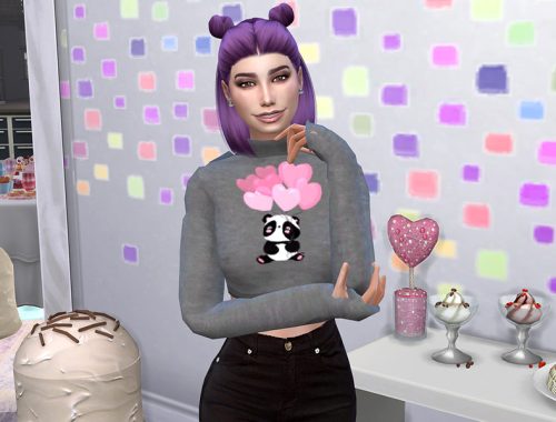 Panda Love Crop Top Hoodie (Mesh Required)