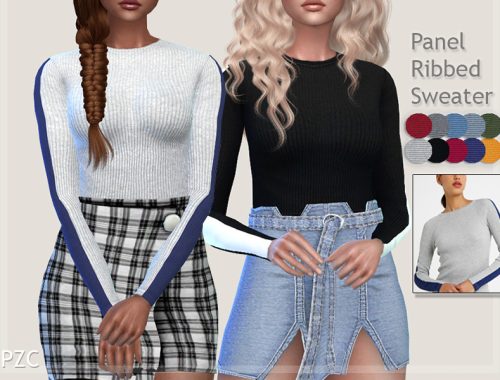 Panel Ribbed Sweater