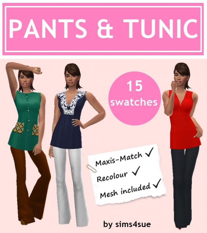 PANTS & TUNIC at Sims4Sue - The Sims 4 Catalog