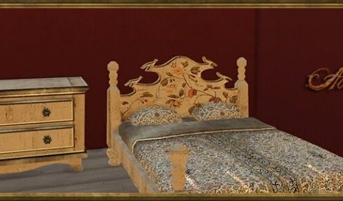 Pasari Iron: bed, dresser, window, rail, fence at Abuk0 Sims4
