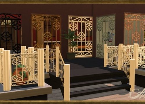 Pasari Iron: bed, dresser, window, rail, fence at Abuk0 Sims4