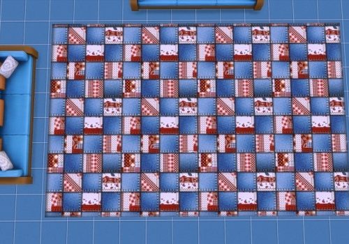 Patchwork denim rugs by AdonisPluto at Mod The Sims