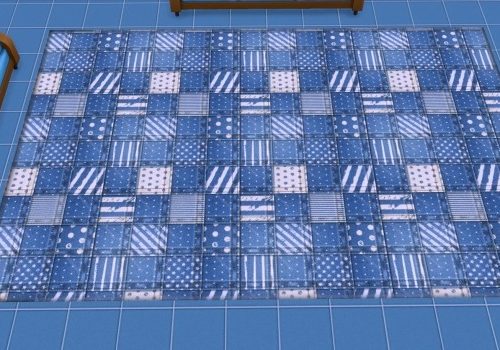 Patchwork denim rugs by AdonisPluto at Mod The Sims