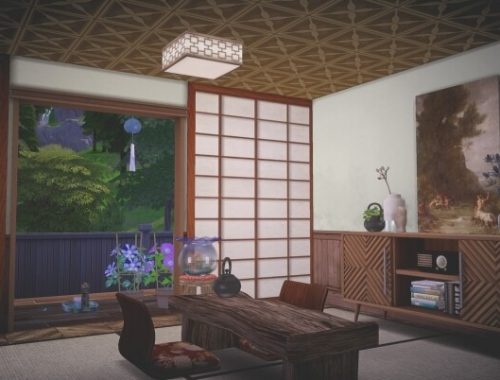 Patterned Ceiling Tiles by Pocci at Garden Breeze Sims 4