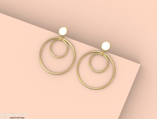 Peach Earrings / Christopher067