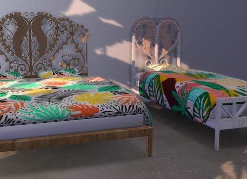 Peacock and rattan bed recolors at Riekus13