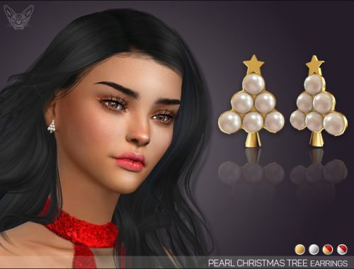 Pearl Christmas Tree Earrings