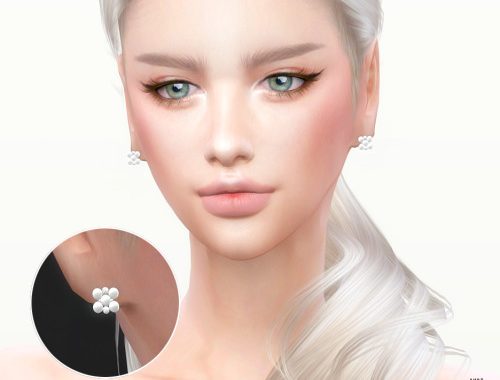 Pearl Dia Earrings at Ahri Sim4