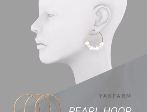 Pearl Hoop Earrings Set at Yakfarm