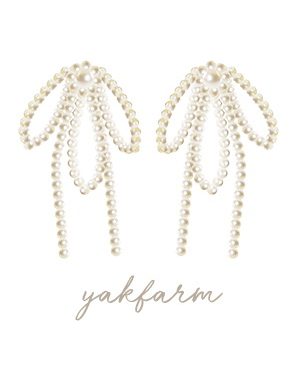 Pearl Ribbon Earrings at Yakfarm