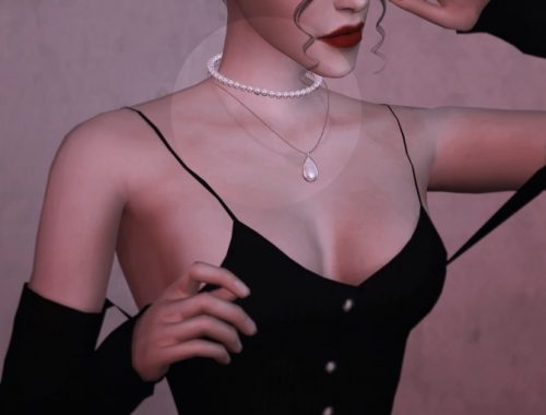 PEARL SET: BAG & NECKLACE at Bedisfull – iridescent