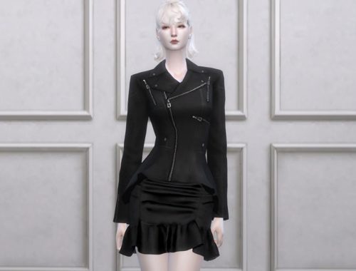 Peplum leather jacket v1