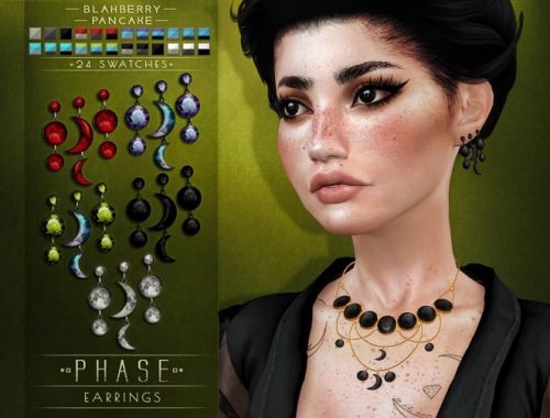 Phase earrings and necklace at Blahberry Pancake