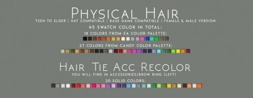 PHYSICAL HAIR + TIE RECOLOR ACC at Candy Sims 4