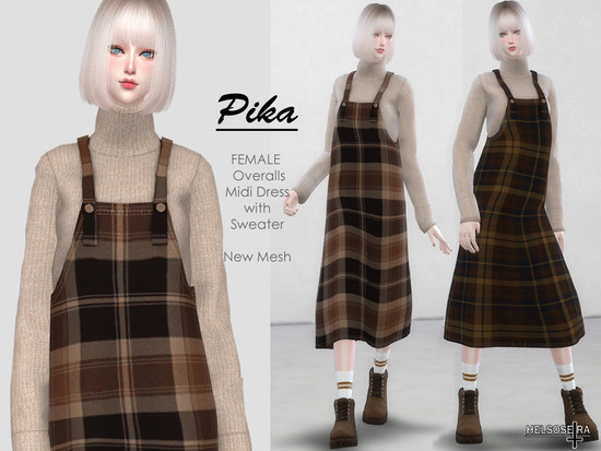 PIKA - Overalls with sweater - The Sims 4 Catalog