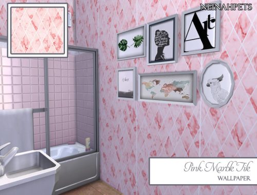 Pink Marble Tile Wall