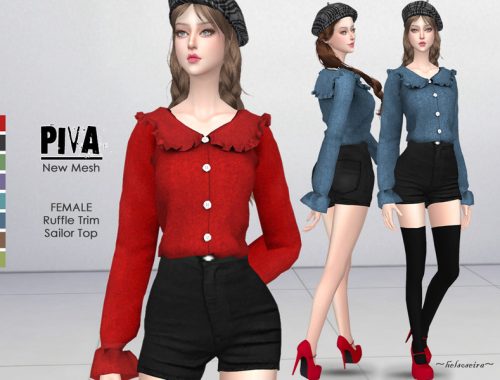 PIVA - Ruffle trim top