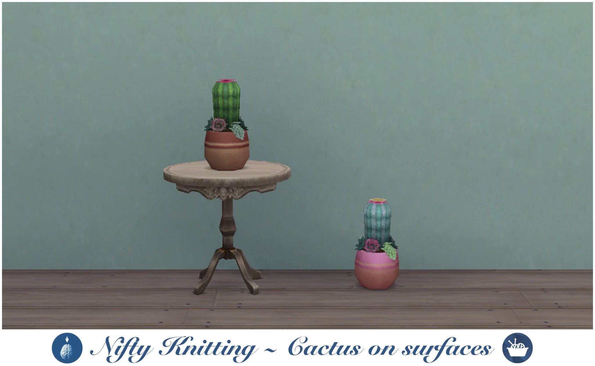 Place knitted cactus on surfaces - The Sims 4 Catalog