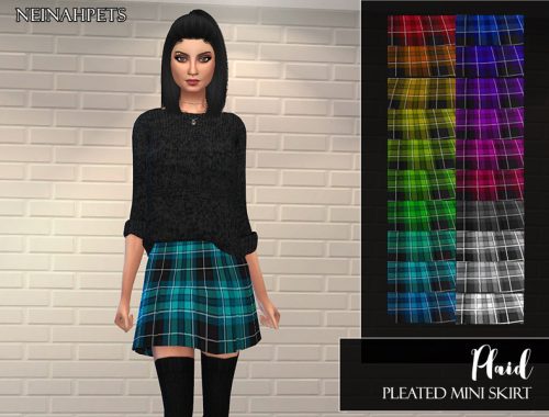 Plaid Pleated Mini Skirt