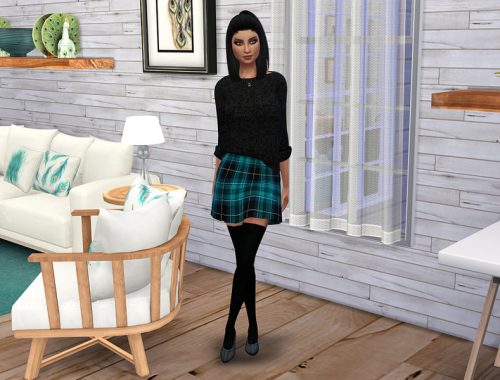 Plaid Pleated Mini Skirt