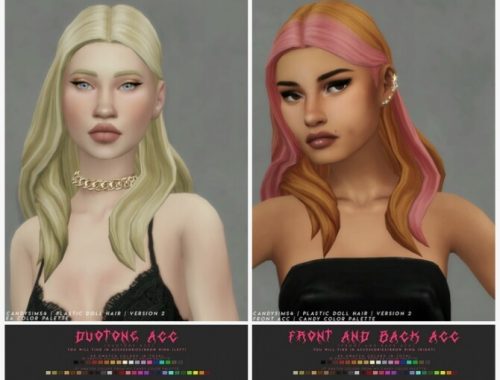 PLASTIC DOLL HAIR + ACCS at Candy Sims 4