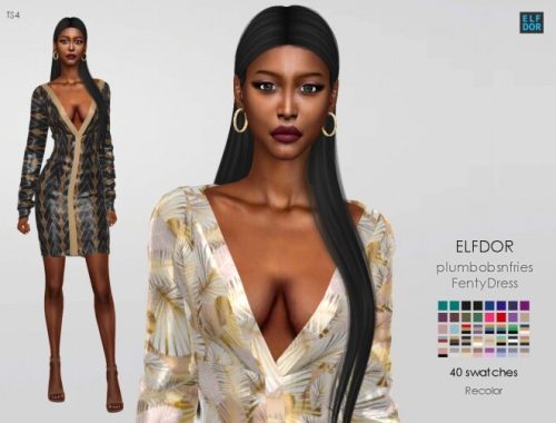 Plumbobs n Fries Dress RC at Elfdor Sims