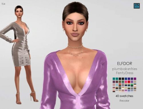 Plumbobs n Fries Dress RC at Elfdor Sims