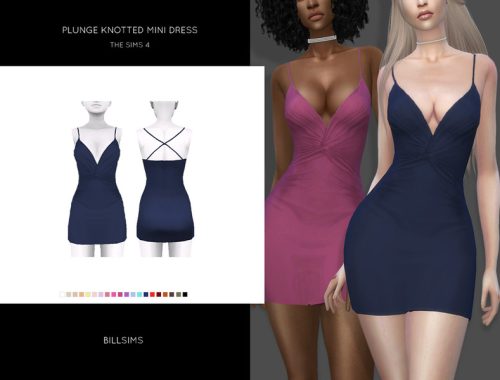 Plunge Knotted Mini Dress