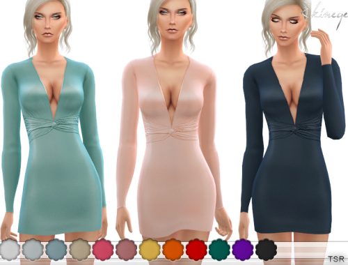 Plunge Neck Mini Dress