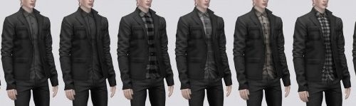 Pocket Blazer with Button-up Shirt (P) at Darte77