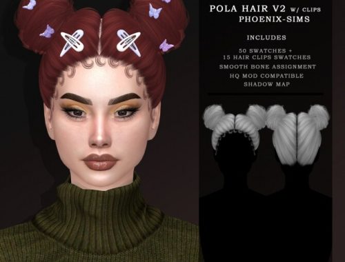 POLA HAIR V1 & V2 WITH HAIR CLIPS at Phoenix-Sims