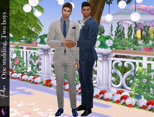 Pose- One wedding, Two boys