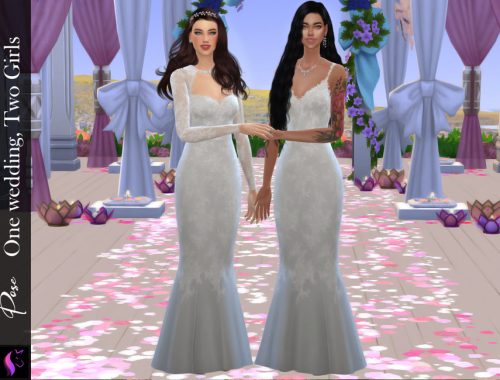 Pose-One wedding, Two Girls