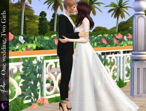 Pose-One wedding, Two Girls