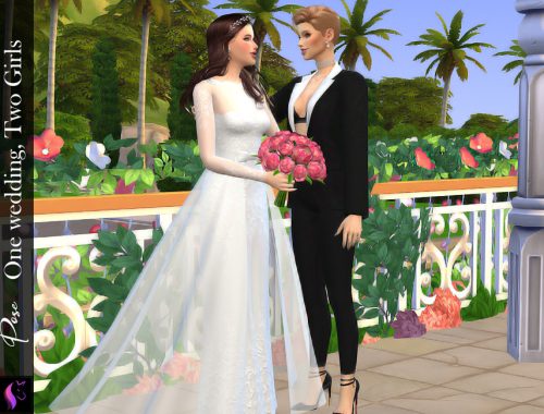 Pose-One wedding, Two Girls