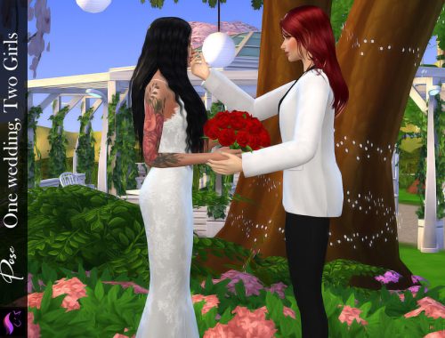 Pose-One wedding, Two Girls