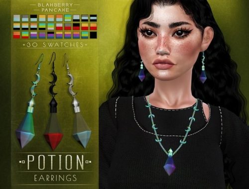 Potion earrings and earrings at Blahberry Pancake