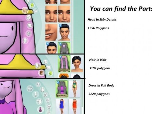 Princes Bubblegums Head, Hair and Dress by swordX at Mod The Sims