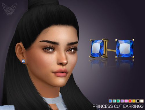 Princess Cut Crystal Earrings