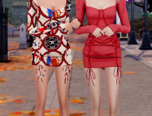 Printed Puff sleeve Dress at RIMINGs