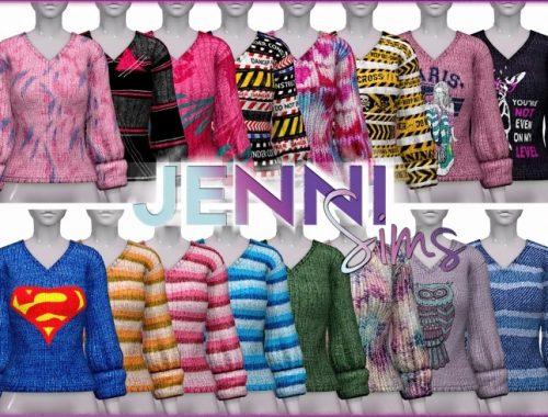 Printed sweaters at Jenni Sims