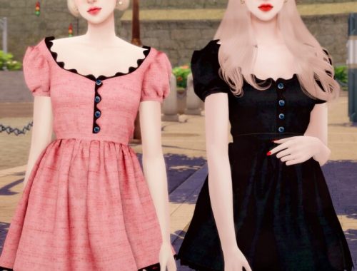 Puff Sleeved mini Dress at RIMINGs