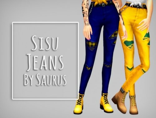 Punk it Up Jeans Set at Saurus Sims