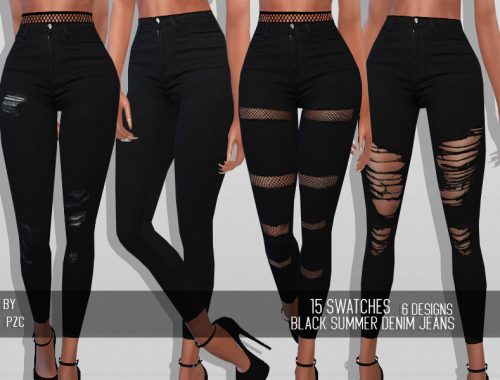 PZC-Black Summer Denim Jeans